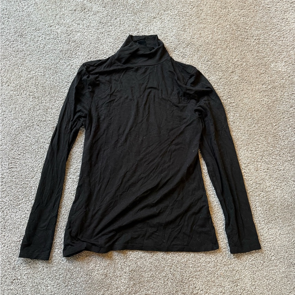 French Connection Black Long Sleeve Turtleneck Top